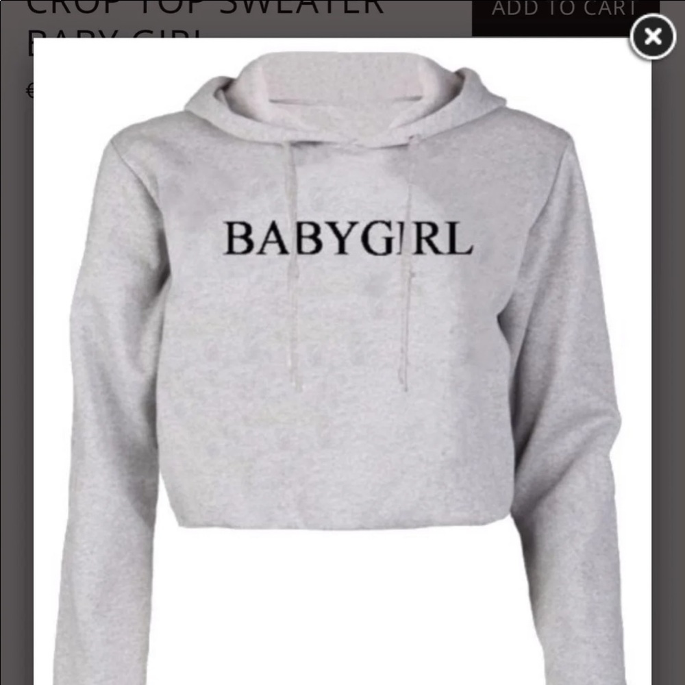 Babygirl grey crop top